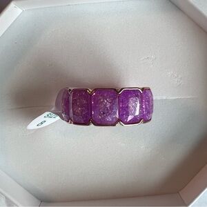 New Bomb Party The Carolina Ring Lavender Ice Crystal on Rose Gold- Size 8